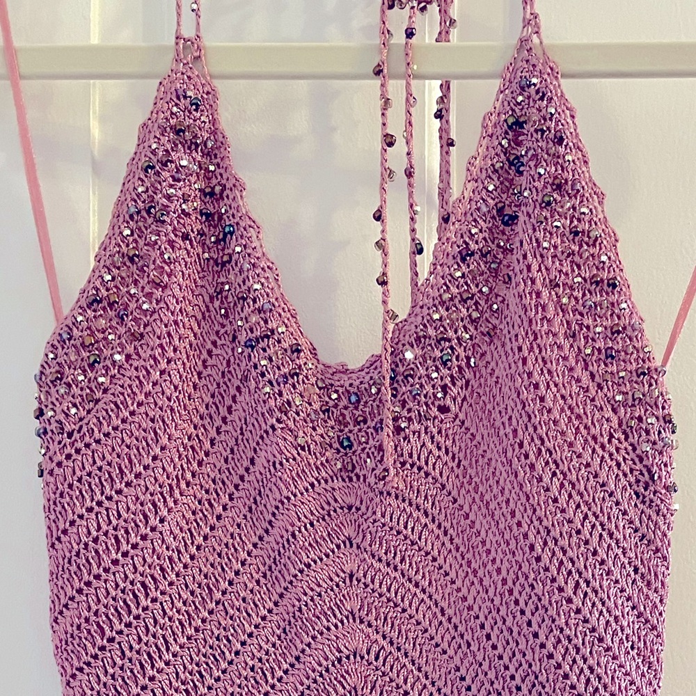 The Limited Beaded woven halter